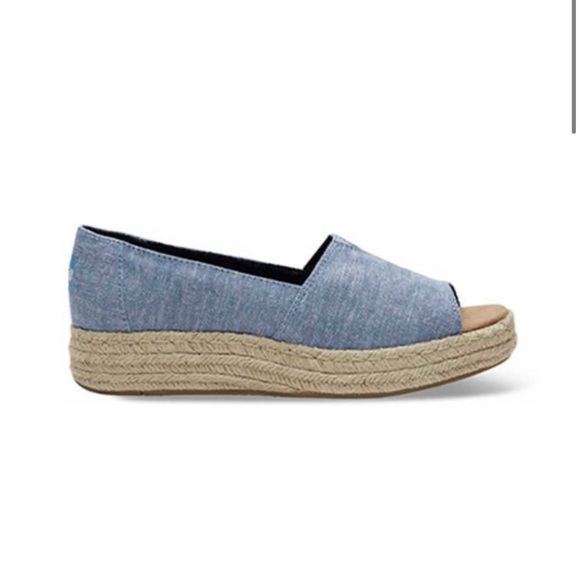 TOMS Open Toe Platform Alpargata 8.5 narrow - Picture 2 of 9